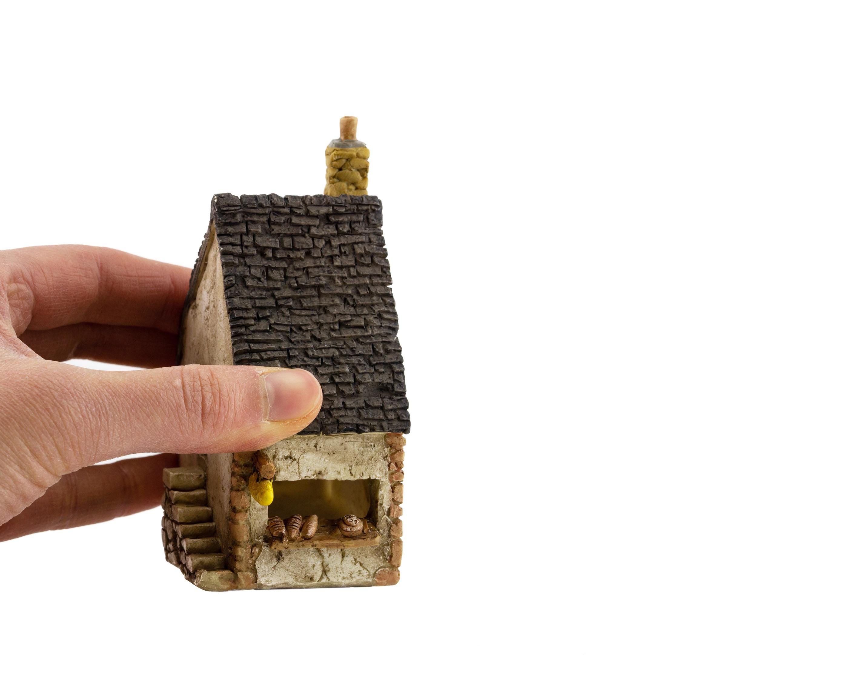 MICRO Miniature Village Bakery for Fairies or Gnomes ~ Woodland Fairy Garden House Accessories ~ Terrarium & Mini Gardening Figurines