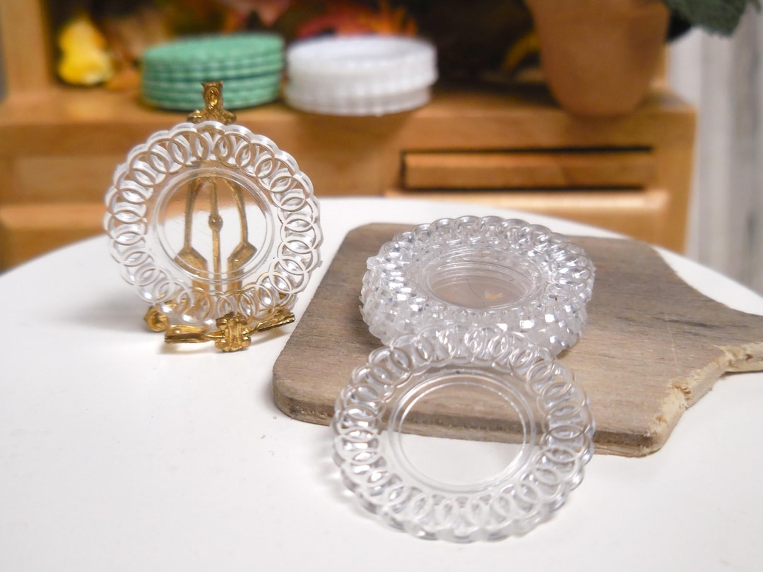 1shopforyou 10-Piece Miniature Ceramic Plate & Bowl Set - Dollhouse Kitchen Accessories, 1-4cm - View #6