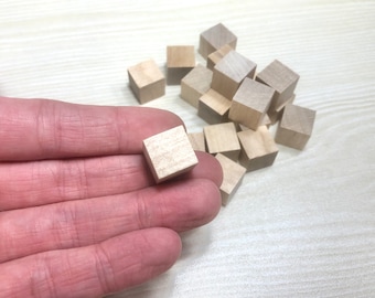 1/2" onafgewerkte houten kubussen ~ miniatuur maken ambachtelijke benodigdheden voor sprookjestuinen, terraria, poppenhuizen en diorama's