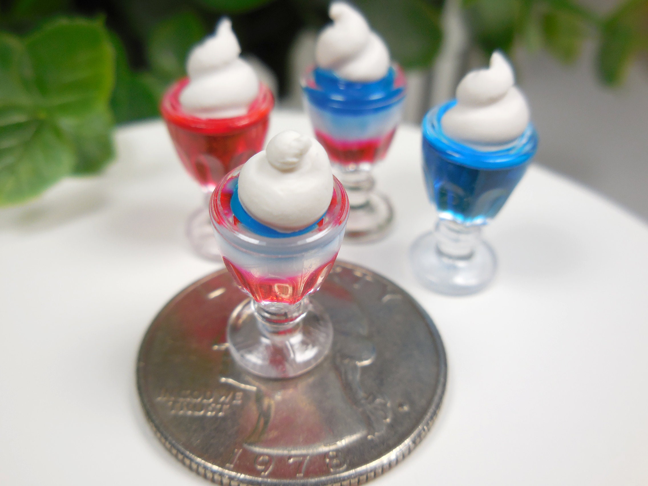 Miniature Dollhouse FAIRY GARDEN ~ Patriotic Red White & Blue Metal Air Balloon 