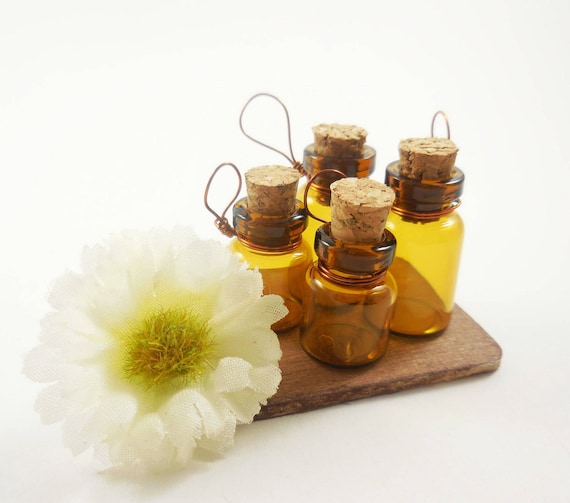 4-17mm Glass Jars Dollhouse Miniature Fairy Garden Bottles with Corks
