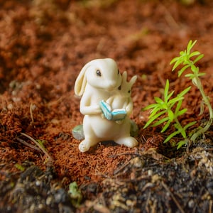Miniature Mom Bunny & Baby Lies Zusammen Figur ~ Frühling Schulanfang Feengarten, Puppenhaus, Terrarium Minis ~ Ostern Diorama Tier