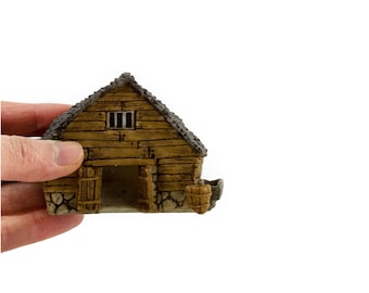 MICRO Miniature Old Fashioned Barn for Fairies or Gnomes ~ Woodland Fairy Garden House Accessories ~ Terrarium & Mini Gardening Figurines