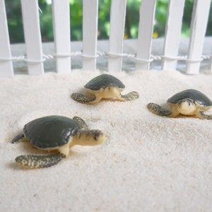 Miniatur Meeresschildkrötenfiguren ~ Strandfeengarten, Terrarium Miniaturen und Puppenhaus Zubehör ~ Sommer Diorama Tiere Bastelbedarf