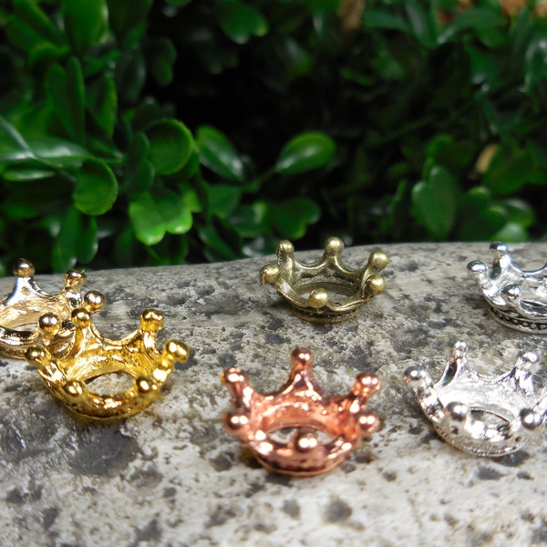 Miniature Crowns, Gold, Silver, Rose Gold & Pewter ~ Fairy Tale Fairy Garden, Terrarium and Dollhouse Accessories ~  King or Queen Diorama