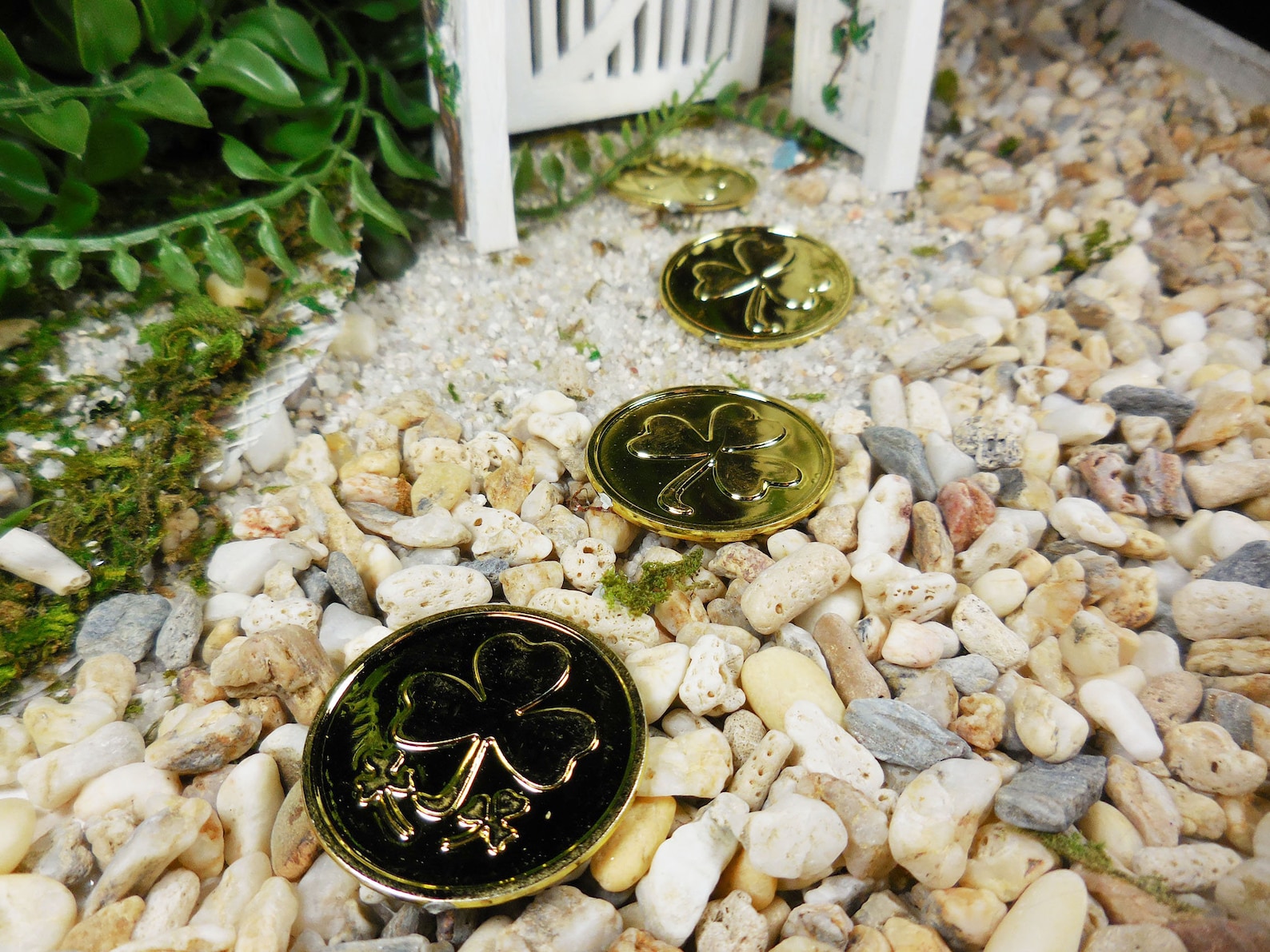 Fairy Garden Gold Shamrock Coin Stepping Stones St. Etsy