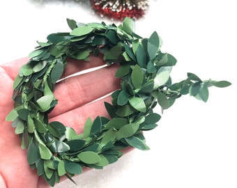 2 1/2 FT Boxwood Roping Garland, 28mm ~ Winter Fairy Garden & Dollhouse Accessories ~ Christmas Diorama Craft Supplies