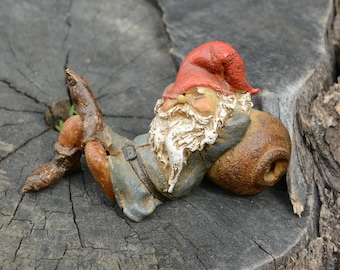 Miniature Gnome "Eligible Batchelor" Figurine ~ Fairy Garden Accessories ~ Garden Gnomes Knick Knacks ~ Woodland Home Decor