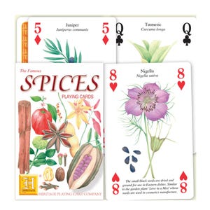 Berühmte Gewürz-Spielkarten ~ Designer Garten-Gewürz-Karte für Scrapbooking, Collagen und Junk Journals ~ Lernspiele-Nacht der Familie