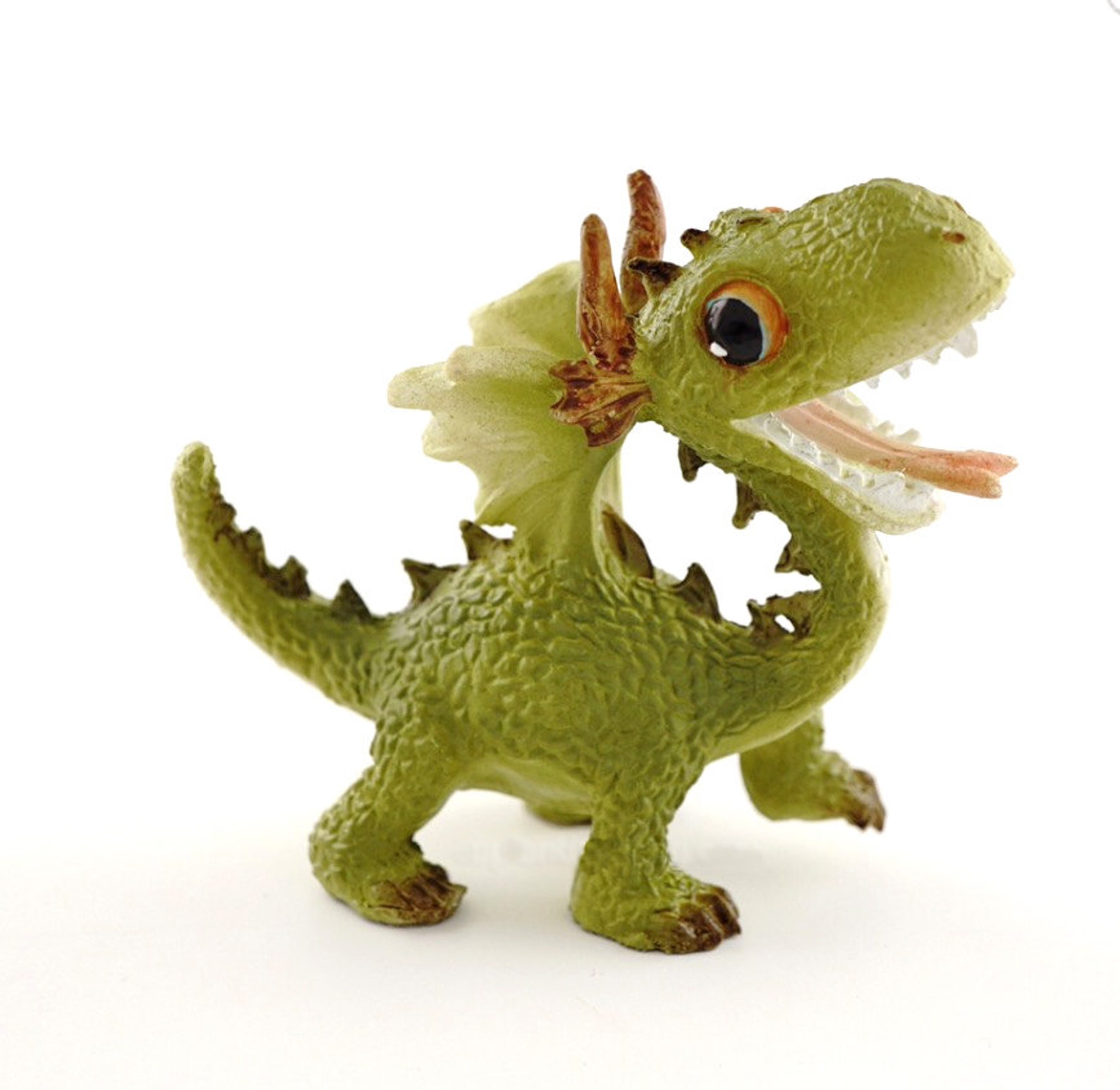 Miniature Happy Dance Baby Dragon Figurine in Green Etsy