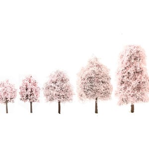 ミニチュア日本の桜の木〜妖精の庭、テラリウム、ドールハウスのアクセサリー〜ミニジオラマ人工植物の花