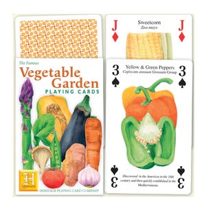 Cartes à jouer Le célèbre jardin potager ~ Cartes botaniques de créateurs pour scrapbooking, collages et journaux indésirables ~ Soirée jeux en famille