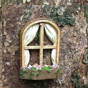 MIniature Window w/ Flower Bed Hinged Outdoor Indoor Garden Decor Fairy Garden Accessories and Supplies image 3