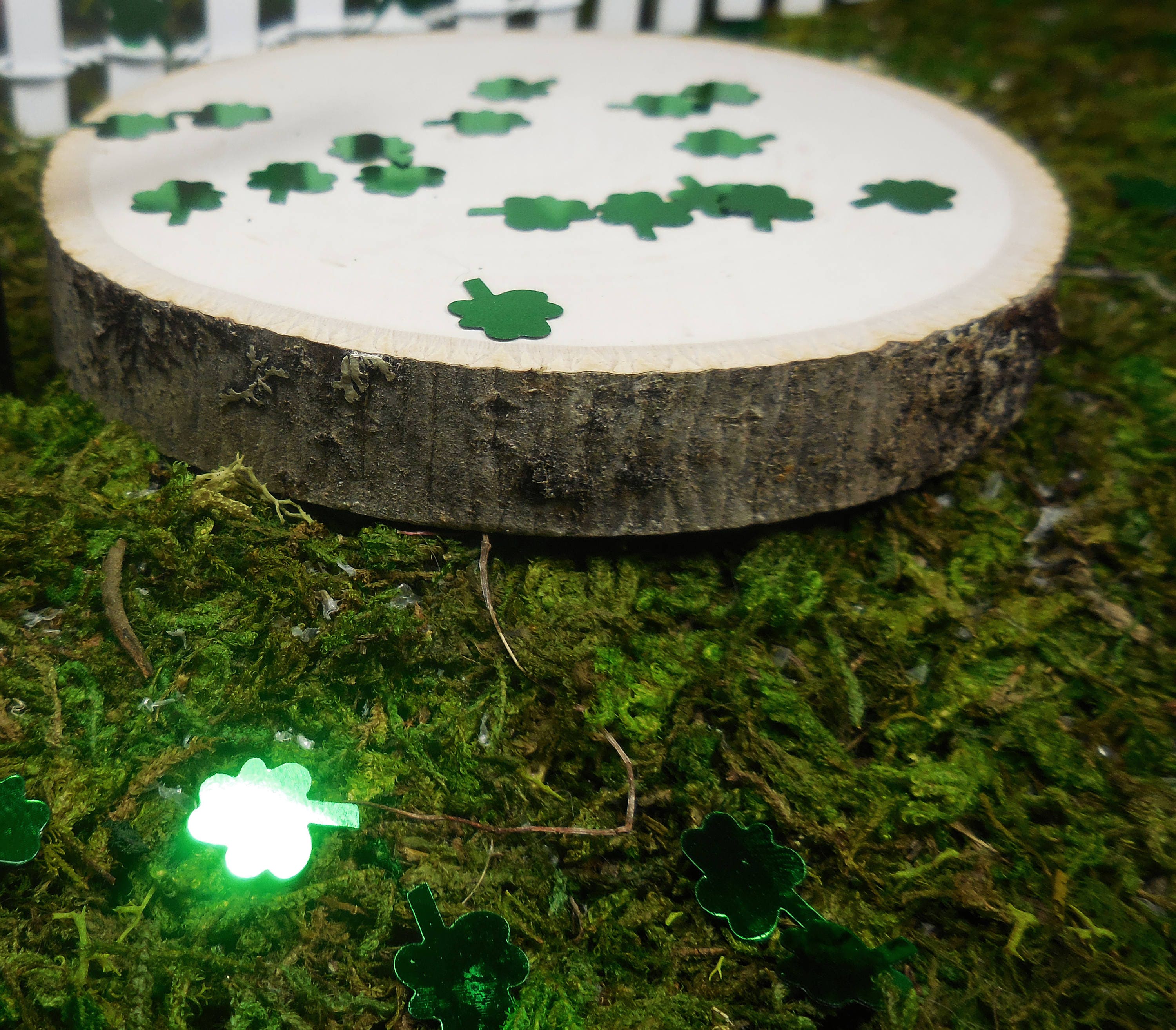 Green Shamrock Confetti Fairy Wish Bottle Charm Tiny 4 Leaf Clover Table Scatter Fairy Dust Bottle Charm St Patricks Day