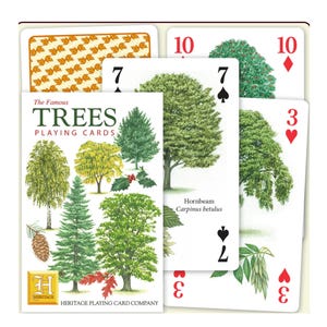 Cartes à jouer Arbres célèbres ~ Arbres de créateurs et carte botanique pour scrapbooking, collages et journaux indésirables ~ Soirée jeux éducative en famille