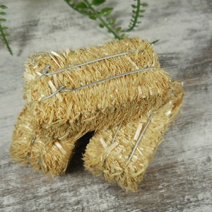 Mini Hay Bale for Tiered Tray, Fall Tiered Tray Decor, Mini Straw Bale 