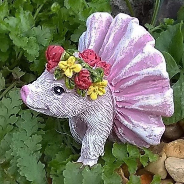 Fairy Garden County Fair Show Pig- PERCY ~ Miniature Whimsical Barnyard Animal Figurines for Spring Home, Garden, & Party Decor