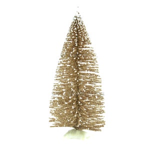 Miniature 6" Gold Snow Capped Fantasy Tree ~ Christmas Fairy Garden Accessories & Supplies ~ Winter Dollhouse Craft Minis