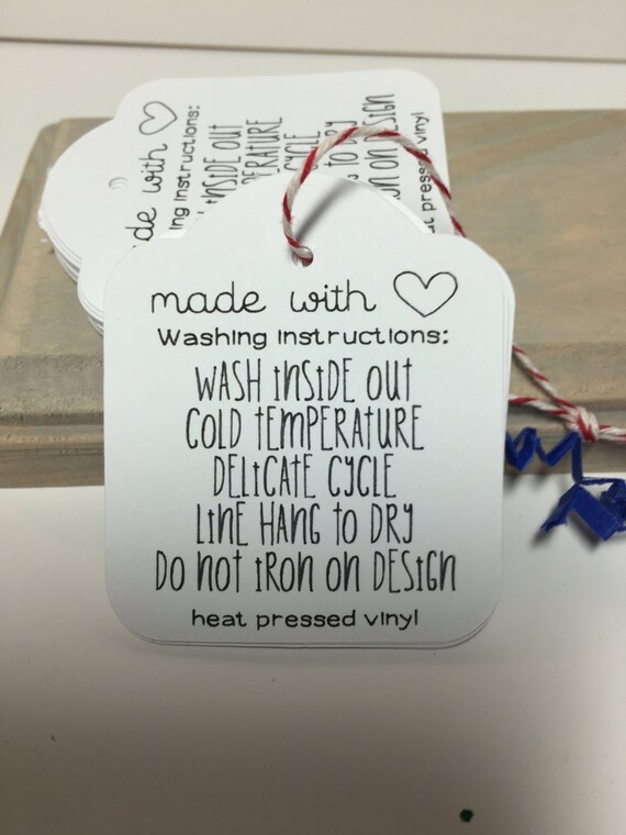 Download Items similar to Washing instructions for heat transfer ...