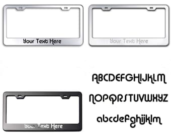 Personalizzato personalizzare testo inciso al Laser (Alba Font) il 100% in acciaio inox cornice portatarga