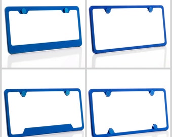 Galvanostea Blu Lucido Acciaio Inossidabile Telaio Targa w / Tappi a Vite Blu + Hardware