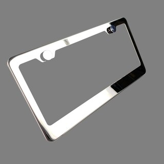 SunplusTrade 2 Telai Portatarga In Acciaio Inox Cromato + Coprivite: Per Targhe USA Standard 6-5/16x12-1/4 Pollici