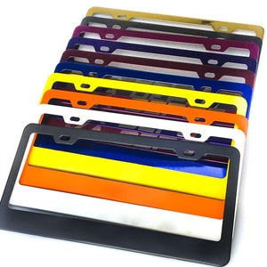 Color Powder Coated Stainless Steel License Plate Frame Car Vehicle Fits All Car & Model No Rusty Hand Coated