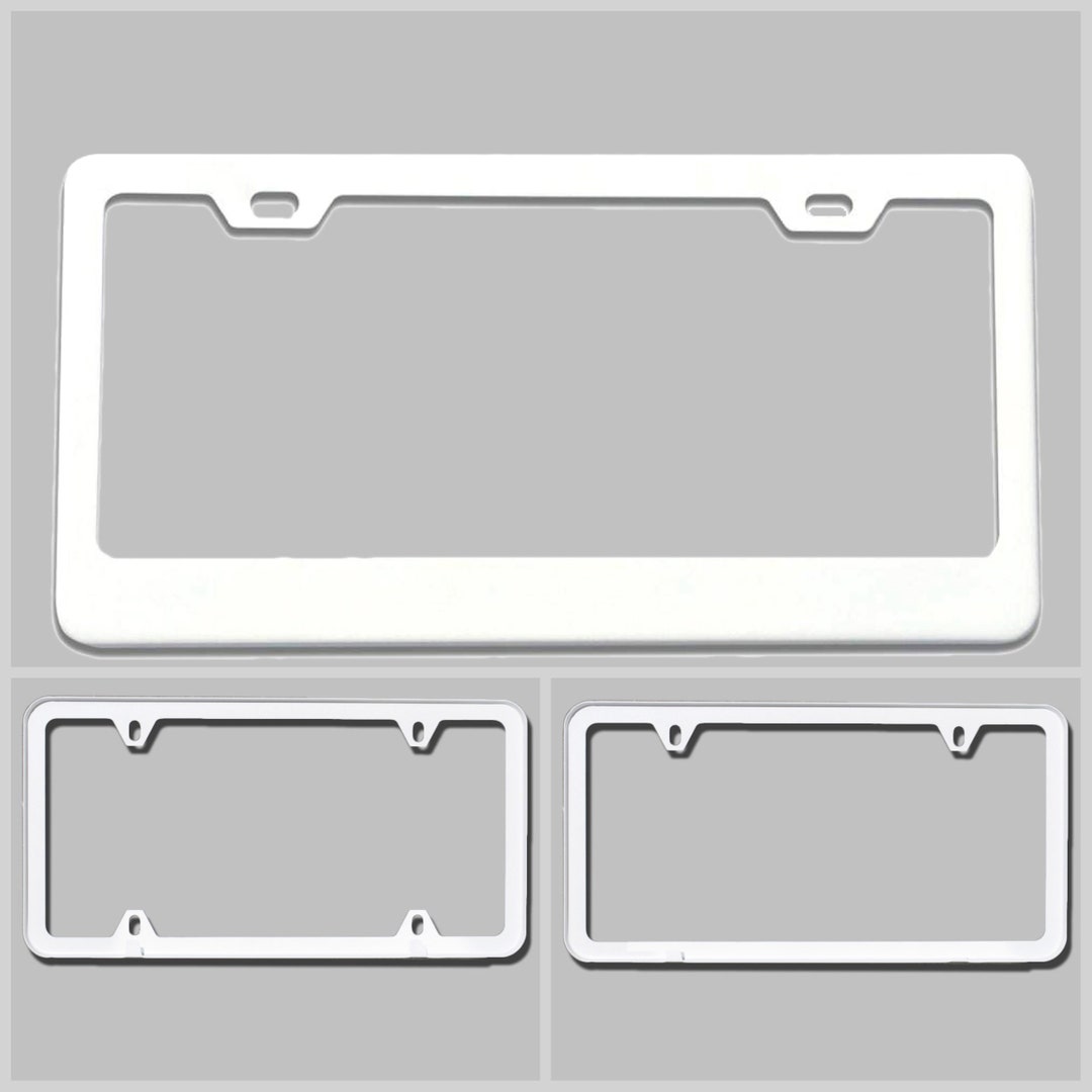 Powder Coated Matte White Stainless Steel License Plate Frame - Etsy