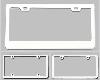 Powder Coated Matte White Stainless Steel License Plate Frame