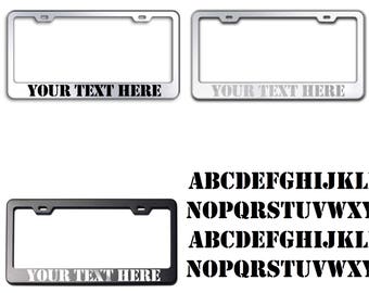 Personalizzato personalizzare testo inciso al Laser (Stencil carattere) il 100% in acciaio inox cornice portatarga