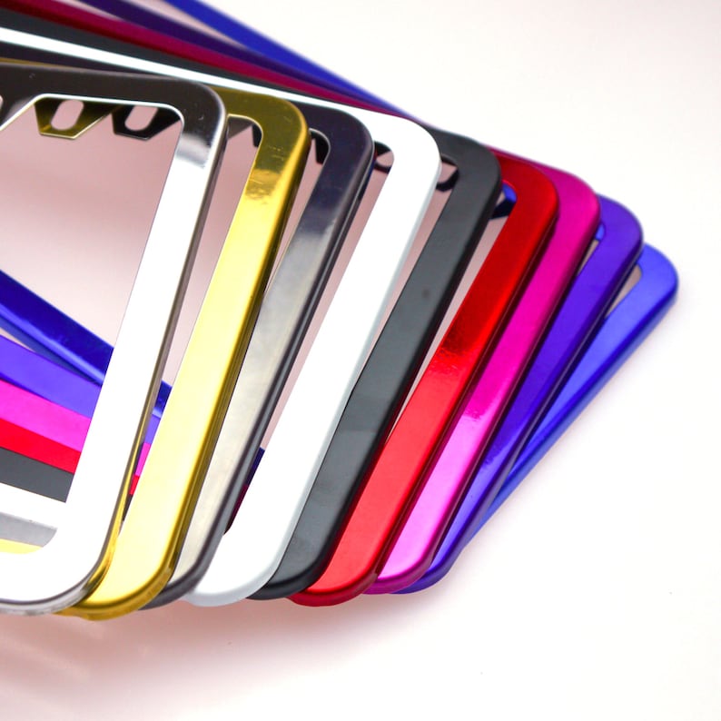 2 Hole Slim Color Powder Coated Stainless Steel License Plate Frame Car Vehicle Fits All Car & Model No Rusty Hand Coated image 2