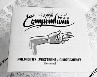 Palmistry Zine - witchy art books, hand shape, chirognomy pocket size