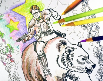 The Office Dwight Funny printable pdf adult coloring sheet / Dwight Schrute art print - instant download