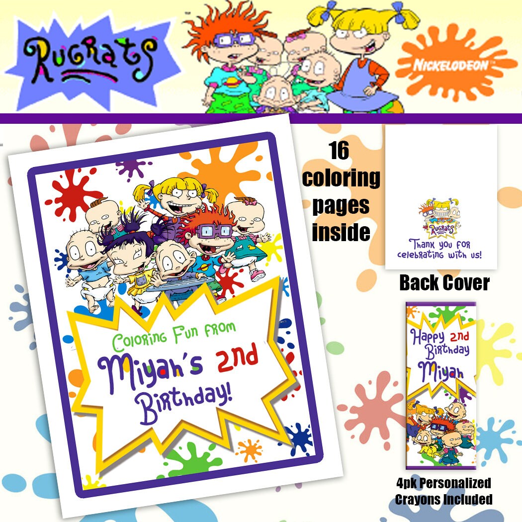 Rugrats Personalized Coloring Book with Crayons Etsy
