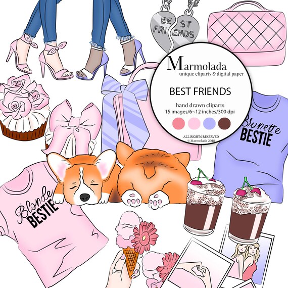 Download Best Friends Clipart Soul Sisters Clip Art Planner Girl Etsy