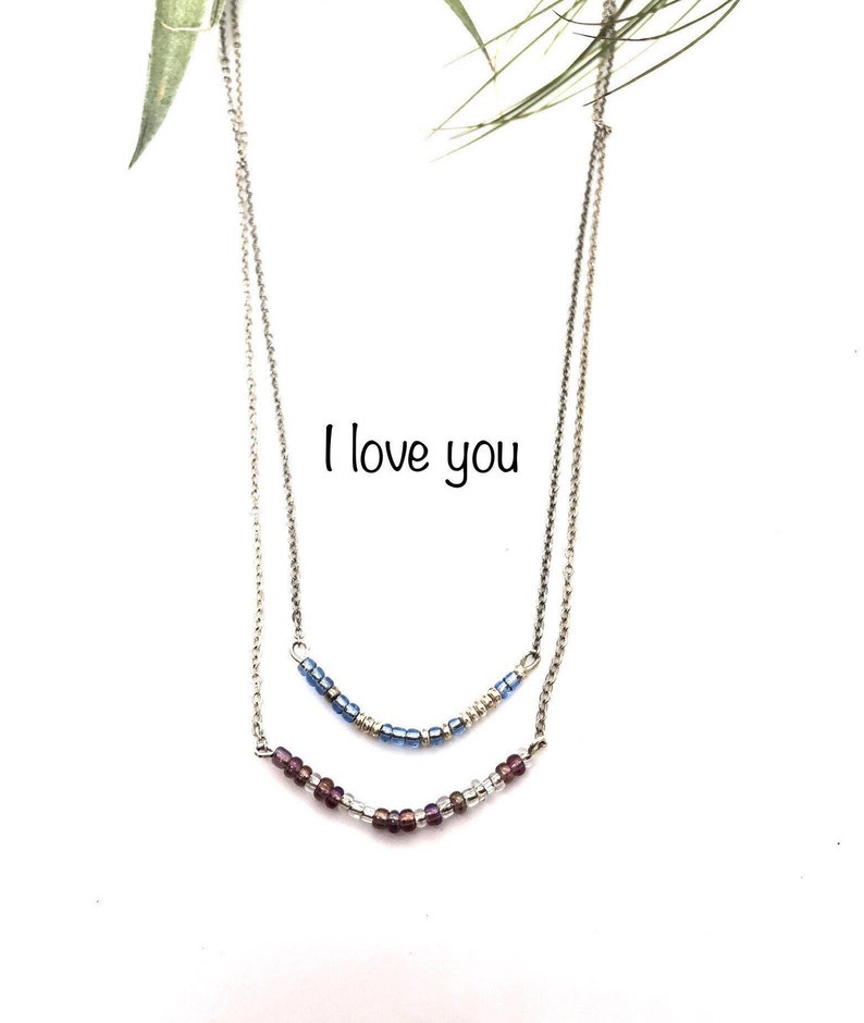 Customized Morse code silver chains Necklace