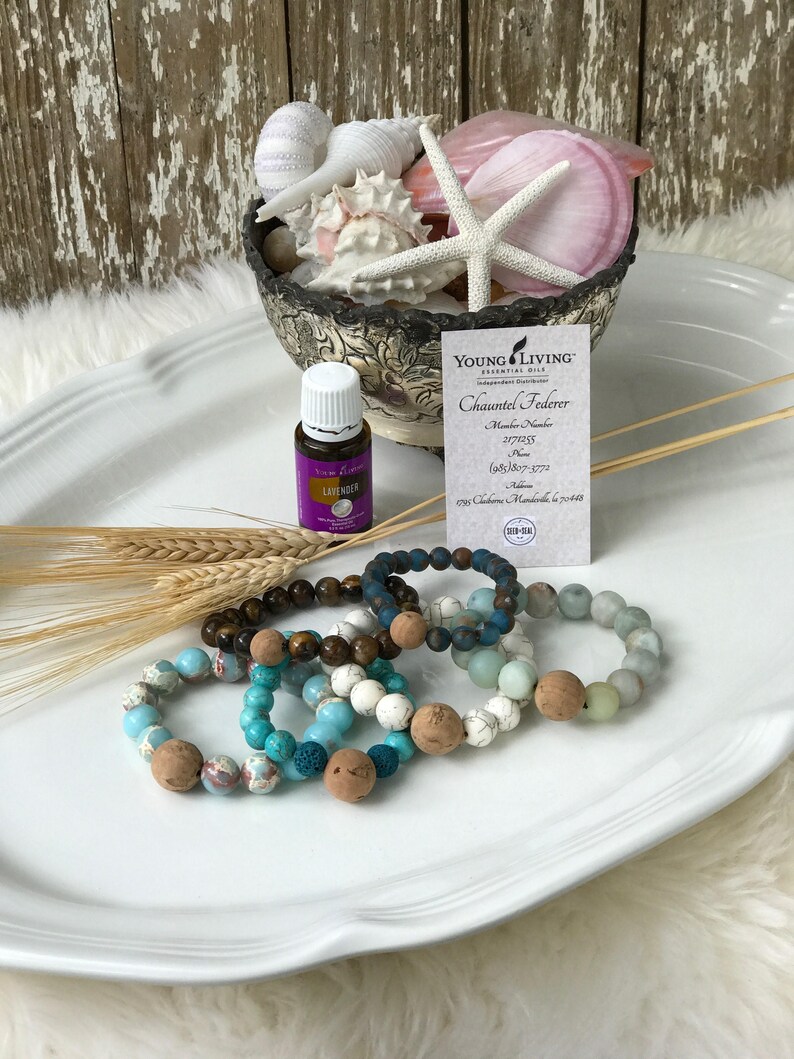 Diffuser Bracelets With Lava Stones and Semi Precious Beads. Etsy