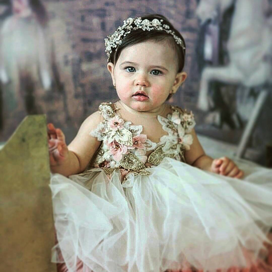 Baby Birthday Dress Flowergirl Dress With Tulle Skirt Etsy