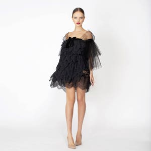 Mini Black Dress with Pailleten image 3