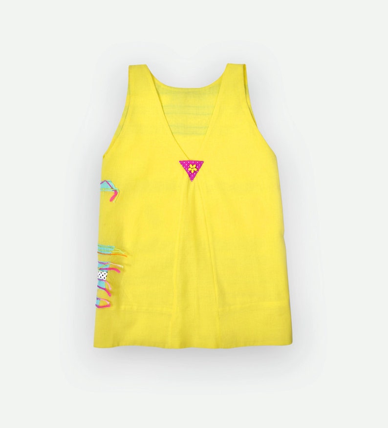 summer dress dress FLAMINGO application DRESS cotton dress yellow dress