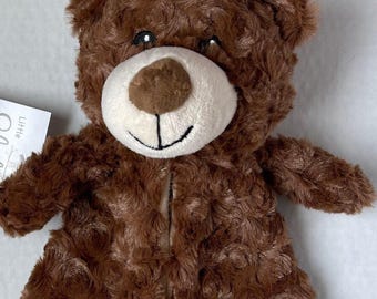 Bear Plush Personalized Lovey/Embroidered Security Blanket/Brown Bear Child Snuggle