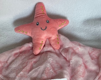 Starfish Personalized Plush Baby Lovey/Sealife Security Blanket