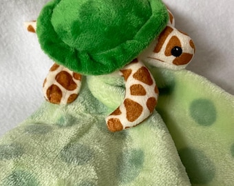 Turtle Personalized Lovey/Embroidered Baby Security Blanket