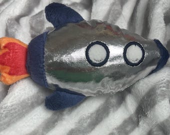 Spaceship Personalized Lovey/Embroidered Plush Baby Security Blanket