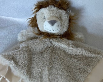 Personalized Lion Plush Lovey/Embroidered Zoo Animal Baby Security Blanket