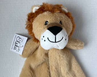 Personalized Lion Plush Lovey/Embroidered Baby Security Blanket