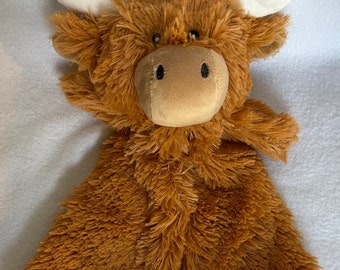 Highland Cow Personalized Plush Lovey/Embroidered Soft Snuggle Blanket