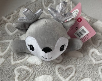 Hirsch personalisierte Lovey / gestickte XL Plüsch Baby Schmusedecke