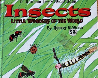 Vintage Insects Book-Whitman's Little Wonders Learn About Book-21/1964