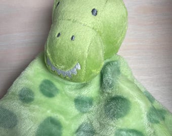 Peluche personnalisée Baby Dino Lovey/Dinosaure vert couverture de sécurité/Nom brodé